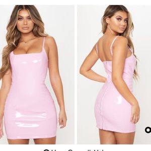Latex candy pink dress